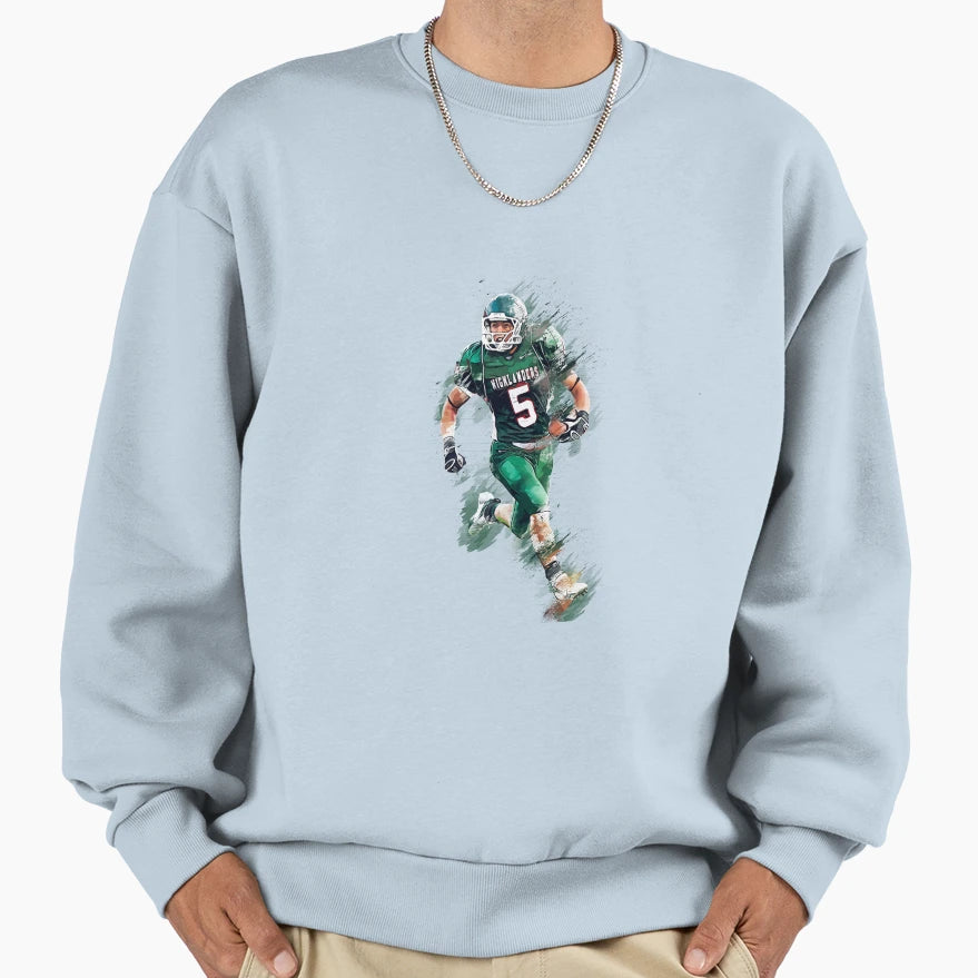 Highlanders Number 5 Football Sweatshirt - Custom Art Print for Adults - T-Shirt, Sweatshirt, Hoodie