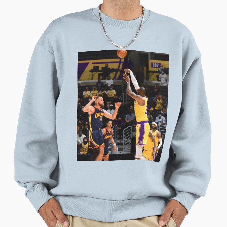 Lebron James Game Winner Over Sweatshirt - Custom Art Print Men Women - T-Shirt, Sweatshirt, Hoodie