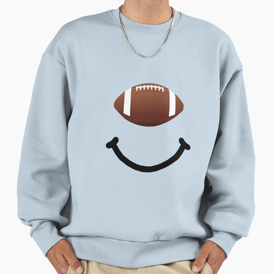Football Smile Sweatshirt - Fun Novelty Design Men Women - T-Shirt, Sweatshirt, Hoodie