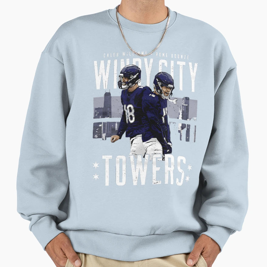 CW Rome Odunze Chicago Windy City Sweatshirt - Aesthetic Graphic Men Women - T-Shirt, Sweatshirt, Hoodie