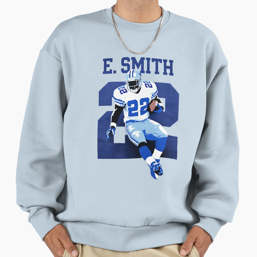 Emmitt Smith 22 Minimalist Art Sweatshirt - Fun Novelty Design for Adults - T-Shirt, Sweatshirt, Hoodie