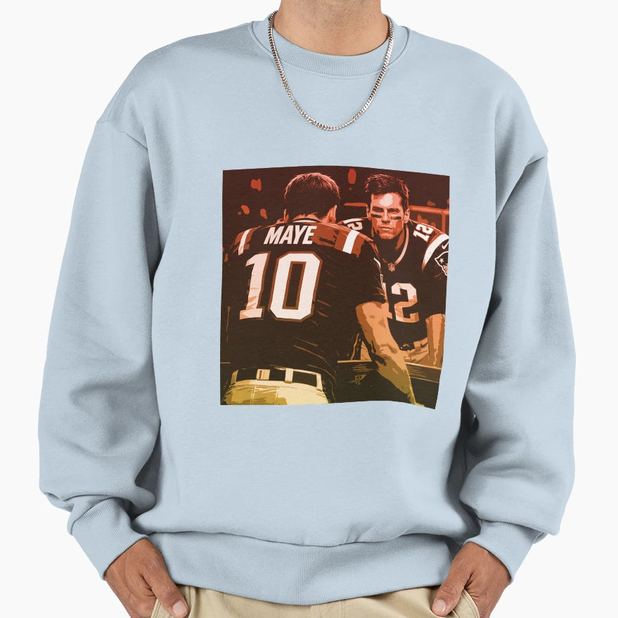 Tom Drake Maye 10 12 Sweatshirt - Custom Art Print Men Women - T-Shirt, Sweatshirt, Hoodie