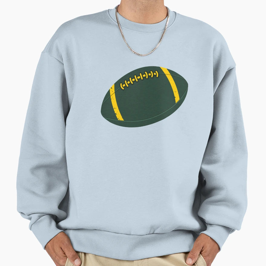 Green Football Season Sweatshirt - Minimalist Print for Adults - T-Shirt, Sweatshirt, Hoodie