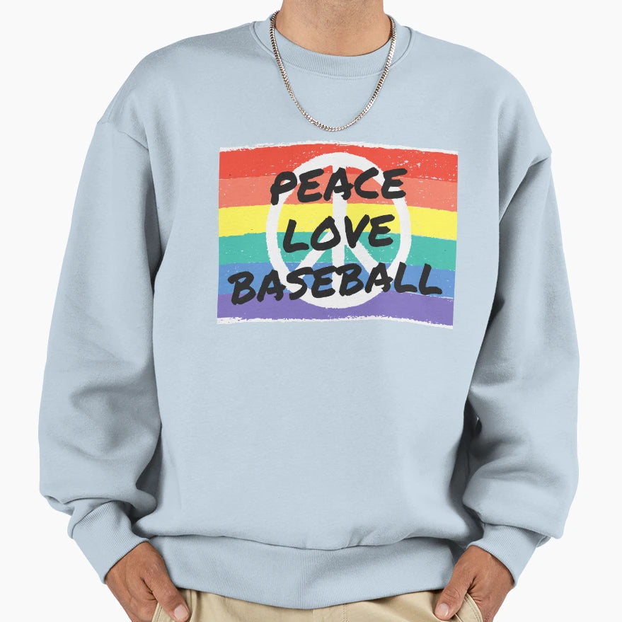 Peace Love Baseball Sweatshirt - Streetwear Style Men Women - T-Shirt, Sweatshirt, Hoodie