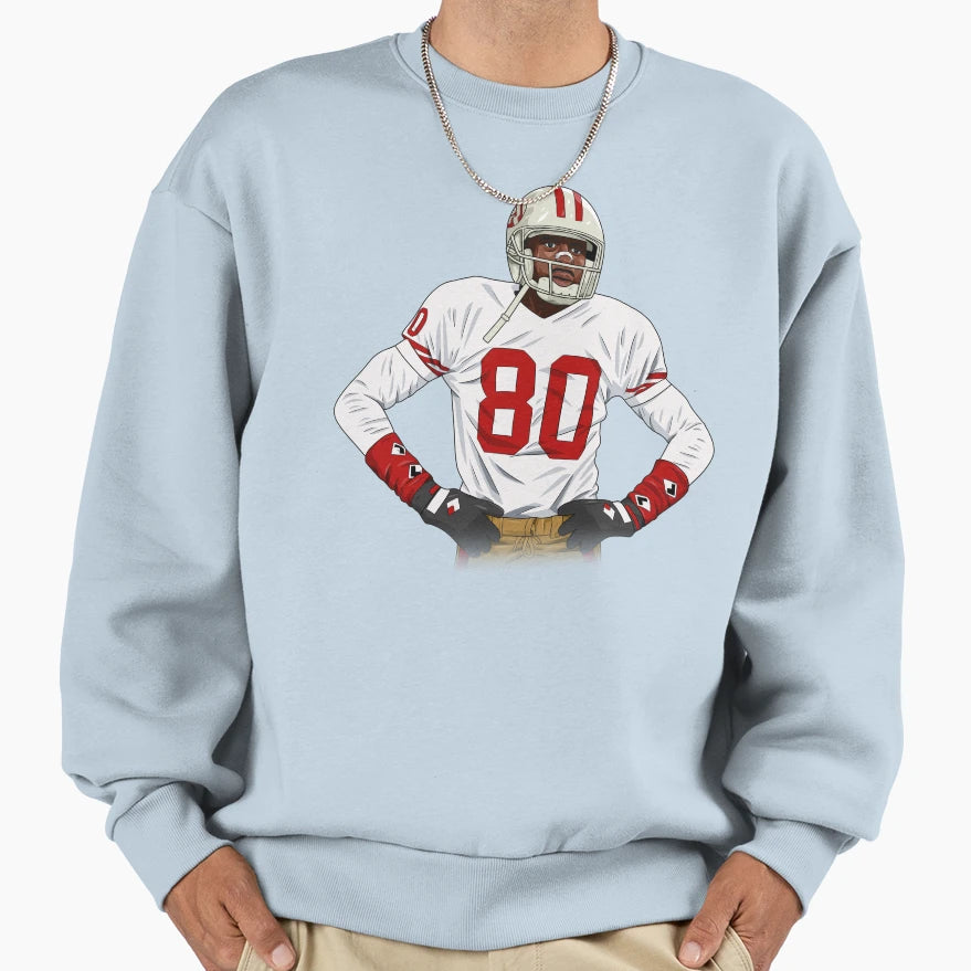 Jerry Rice Sweatshirt - Graphic Print Unisex - T-Shirt, Sweatshirt, Hoodie