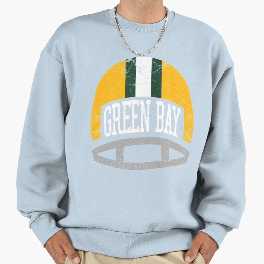 Green Bay Helmet Sweatshirt - Minimalist Print Men Women - T-Shirt, Sweatshirt, Hoodie