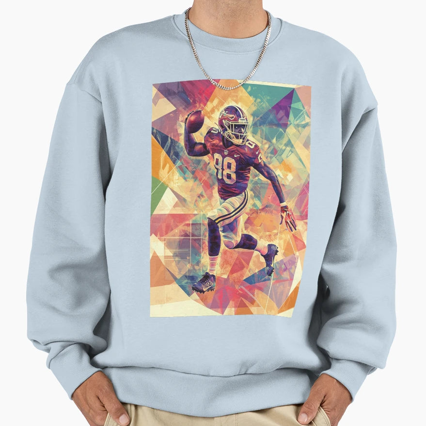 Quaterback Throwing Pass Sweatshirt - Aesthetic Graphic Men Women - T-Shirt, Sweatshirt, Hoodie