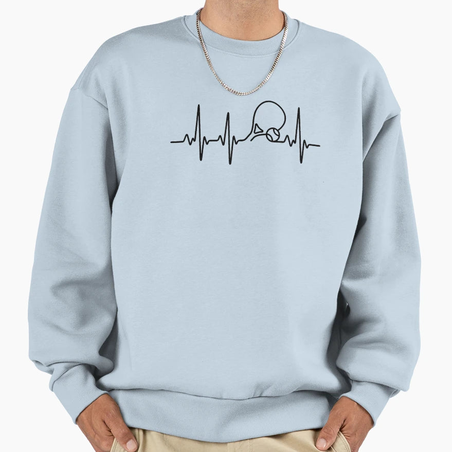 Tennis Heartbeat Line Minimal Sweatshirt - Casual Everyday Wear for Adults - T-Shirt, Sweatshirt, Hoodie