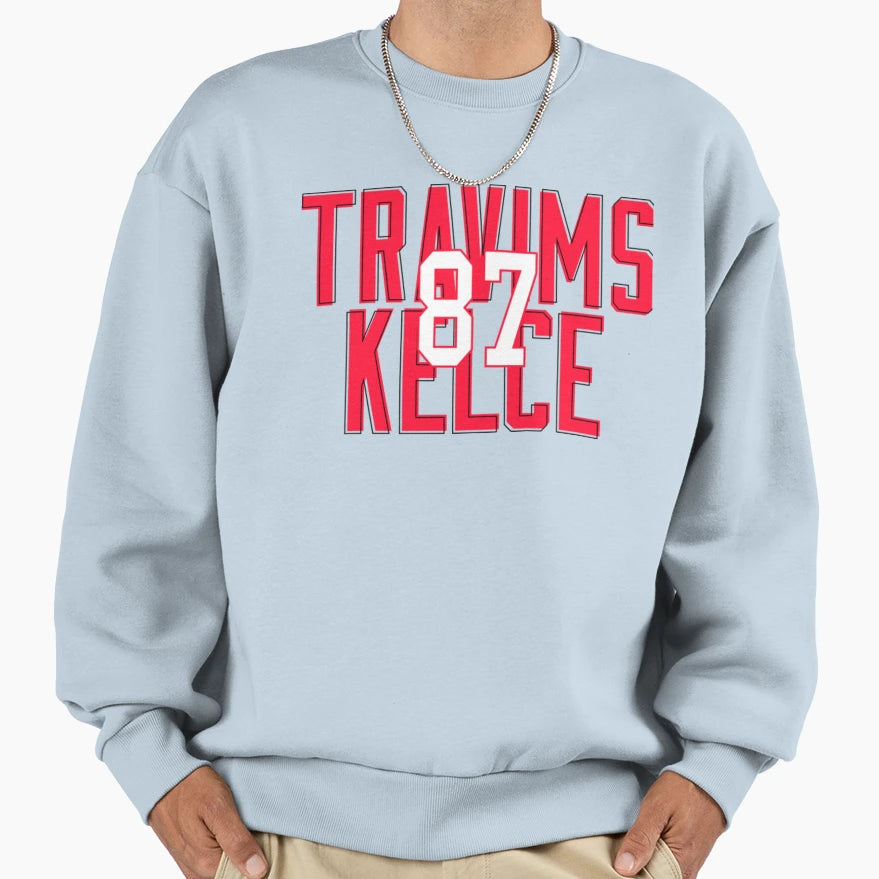 Travims Kelce 87 Sweatshirt - Aesthetic Graphic for Adults - T-Shirt, Sweatshirt, Hoodie