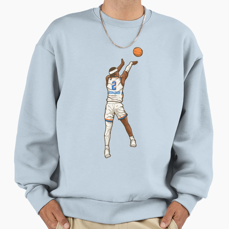 Shai Gilgeous Alexander Fadeaway Sweatshirt - Streetwear Style Men Women - T-Shirt, Sweatshirt, Hoodie