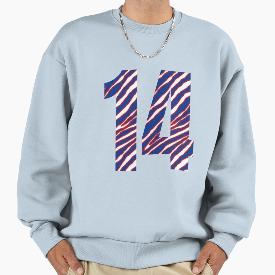 14 Blue And Red Sweatshirt - Trendy Graphic Men Women - T-Shirt, Sweatshirt, Hoodie