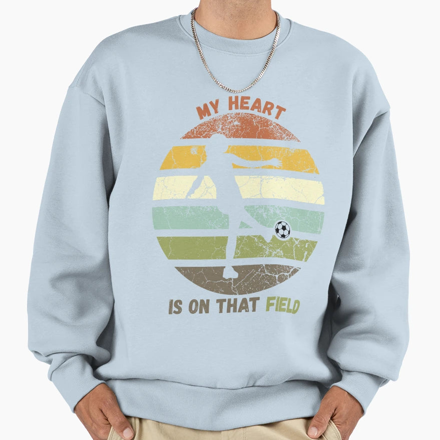 My Heart Is That Field Sunset Soccer Sweatshirt - Minimalist Print Unisex - T-Shirt, Sweatshirt, Hoodie