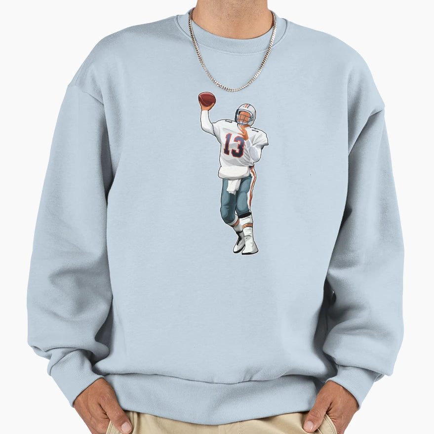 Dan Marino 13 Drops Back Sweatshirt - Aesthetic Graphic Men Women - T-Shirt, Sweatshirt, Hoodie