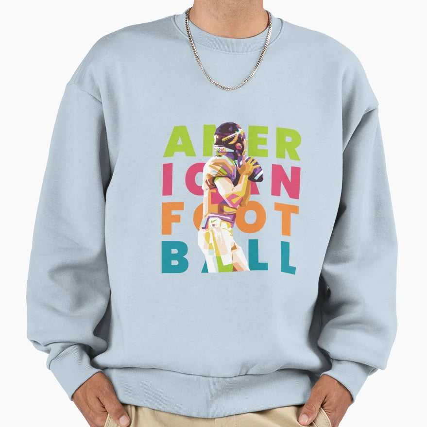 American Football Popart Portrait Sweatshirt - Trendy Graphic Men Women - T-Shirt, Sweatshirt, Hoodie