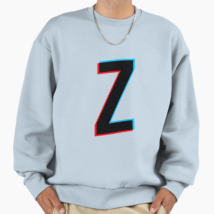 Black Letter Z Red And Blue Lines Sweatshirt - Graphic Print Men Women - T-Shirt, Sweatshirt, Hoodie