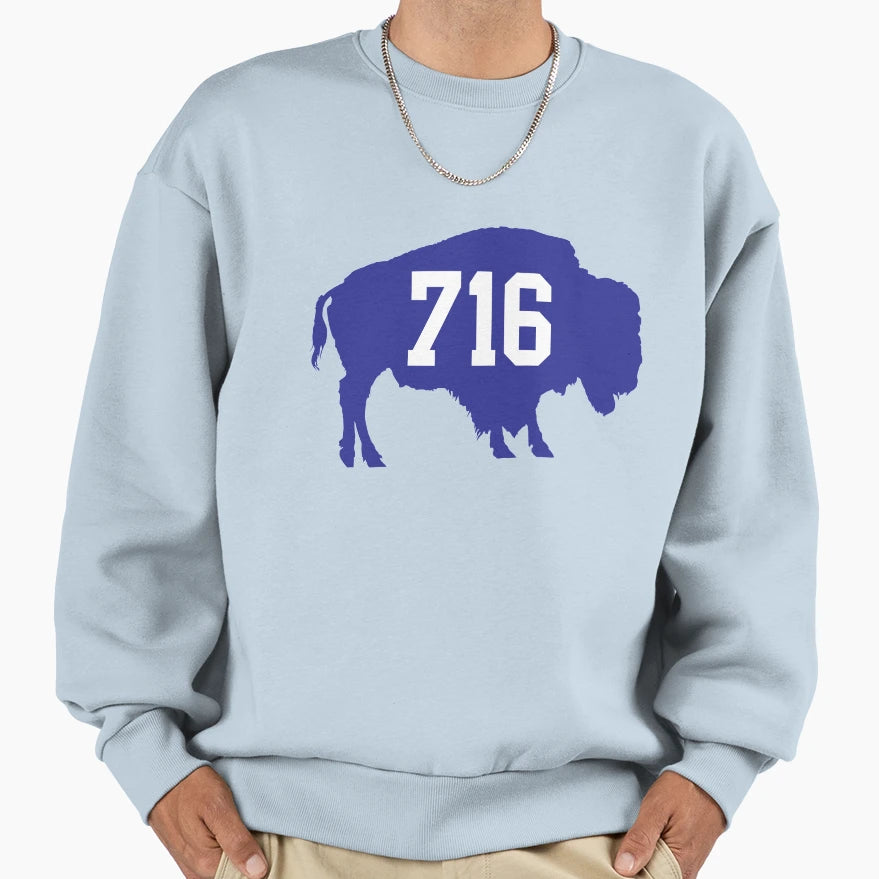 716 Blue Sweatshirt - Casual Everyday Wear for Adults - T-Shirt, Sweatshirt, Hoodie