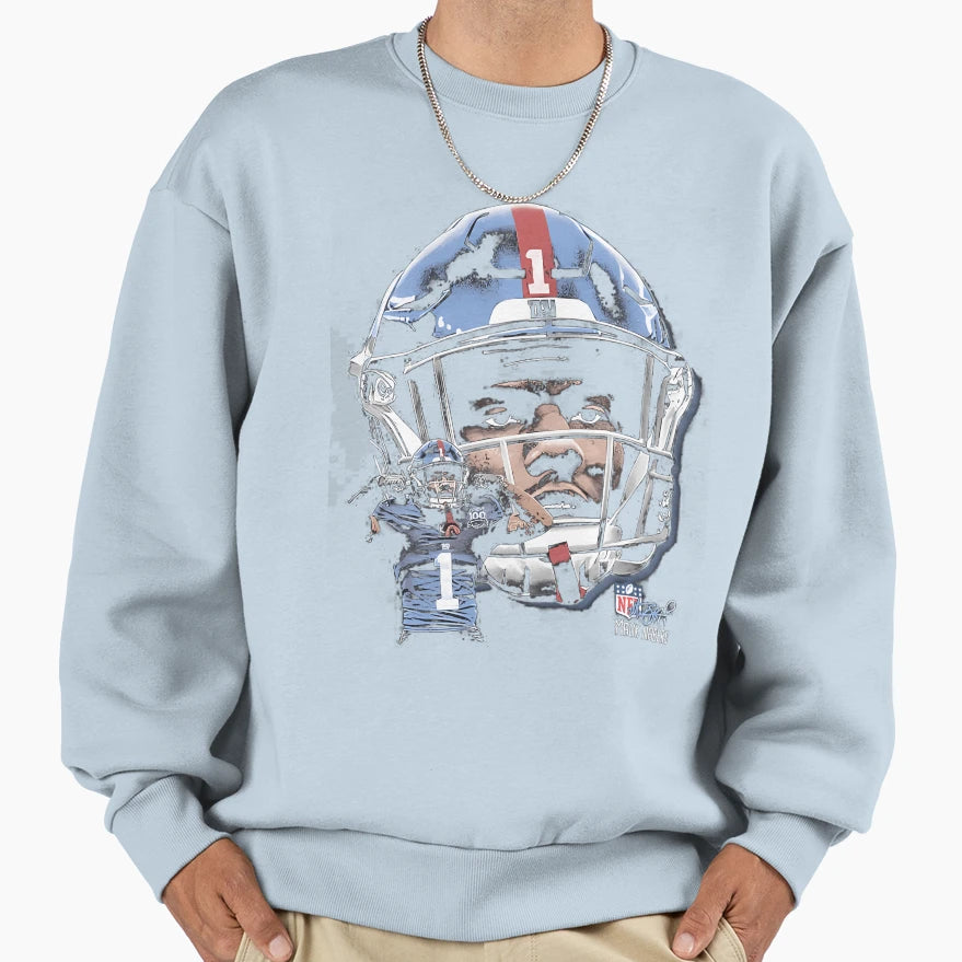 Malik Nabers New York G Helmet Sweatshirt - Minimalist Print for Adults - T-Shirt, Sweatshirt, Hoodie
