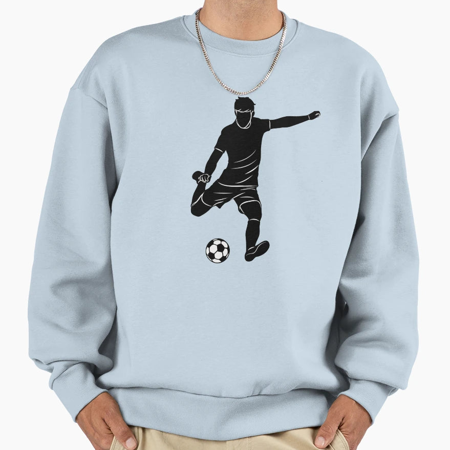 Minimalist Football Player Kicking Sweatshirt - Custom Art Print Unisex - T-Shirt, Sweatshirt, Hoodie