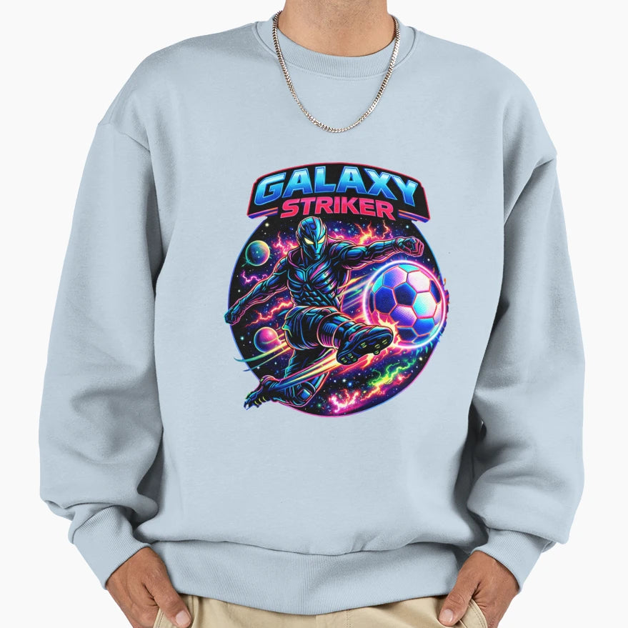 Galaxy Striker Neon Soccer Futuristic Sweatshirt - Graphic Print for Adults - T-Shirt, Sweatshirt, Hoodie