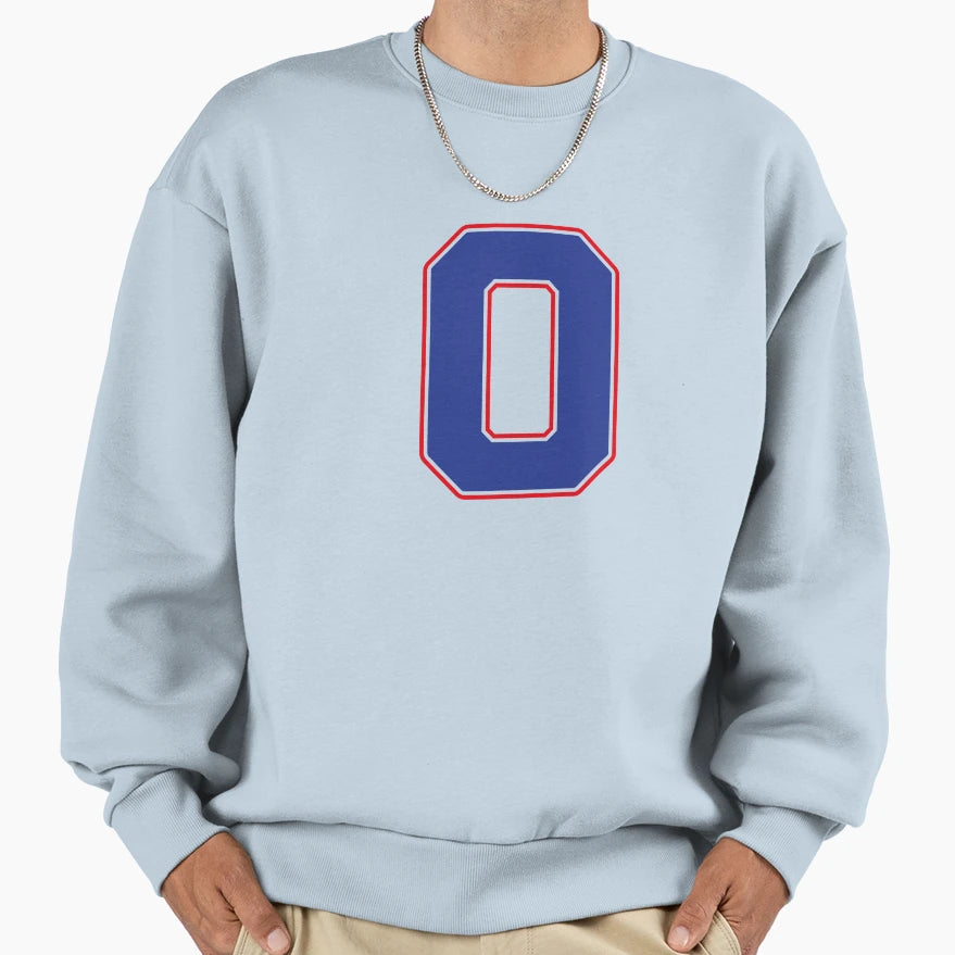 Jersey Number 0 Player Number Zero Blue T-Shirt - Custom Art Print Unisex - T-Shirt, Sweatshirt, Hoodie