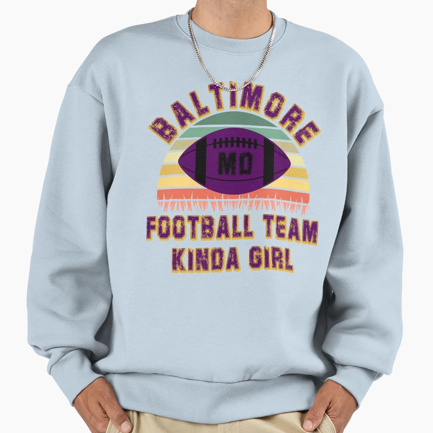 Baltimore Ravens Football Team Sweatshirt - Custom Art Print for Adults - T-Shirt, Sweatshirt, Hoodie