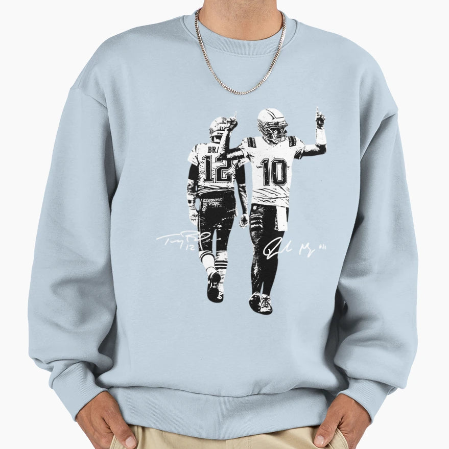 Drake Maye And Tom Signature Drake Sweatshirt - Custom Art Print Men Women - T-Shirt, Sweatshirt, Hoodie