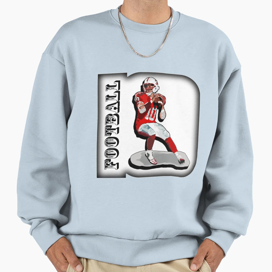 Football Quarterback Sweatshirt - Minimalist Print Unisex - T-Shirt, Sweatshirt, Hoodie