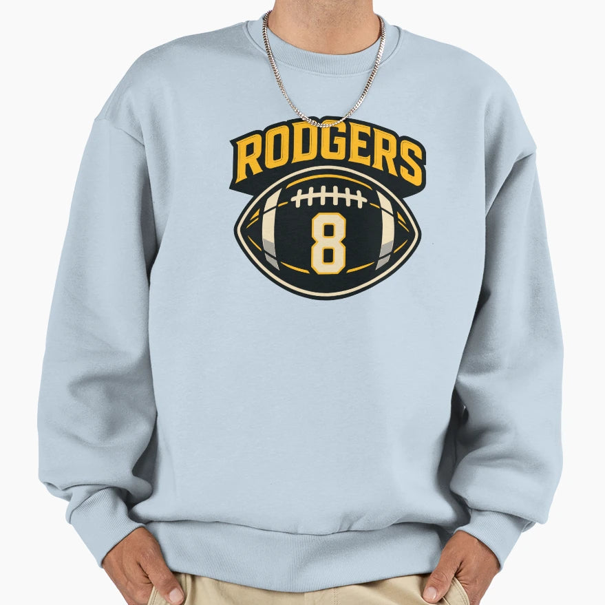 Rodgers 8 Football Sweatshirt - Aesthetic Graphic Unisex - T-Shirt, Sweatshirt, Hoodie