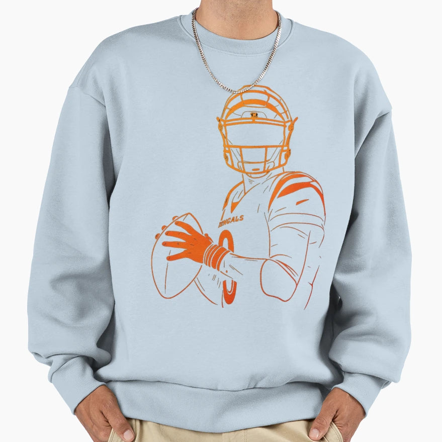 JB Neon Glow Qb Power Pose Sweatshirt - Trendy Graphic Men Women - T-Shirt, Sweatshirt, Hoodie