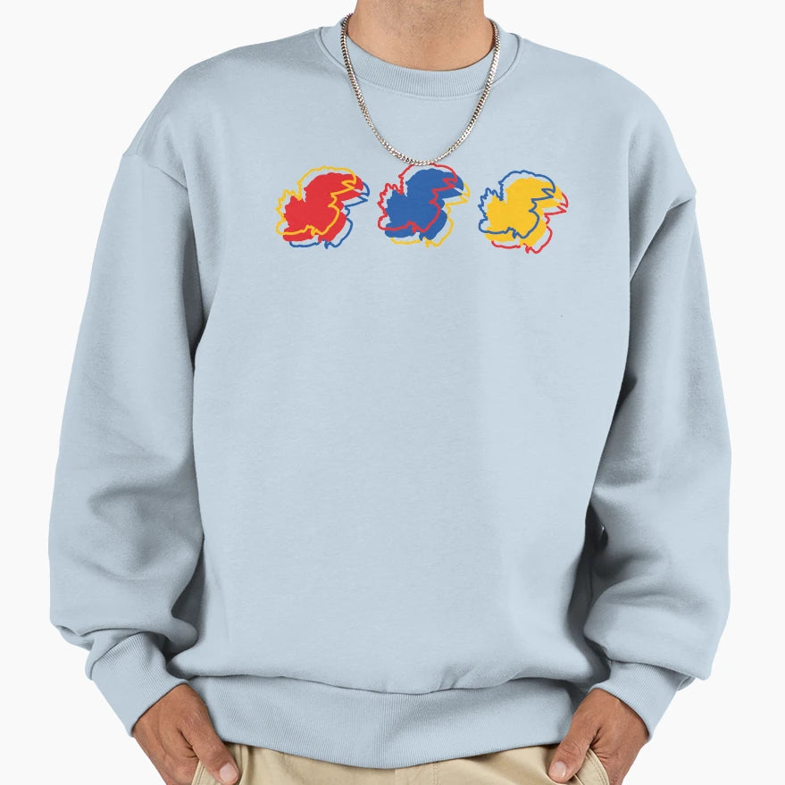 Ku Jayhawks Pattern White Sweatshirt - Graphic Print for Adults - T-Shirt, Sweatshirt, Hoodie