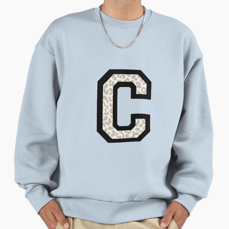 Letter C Leopard Sweatshirt - Fun Novelty Design for Adults - T-Shirt, Sweatshirt, Hoodie
