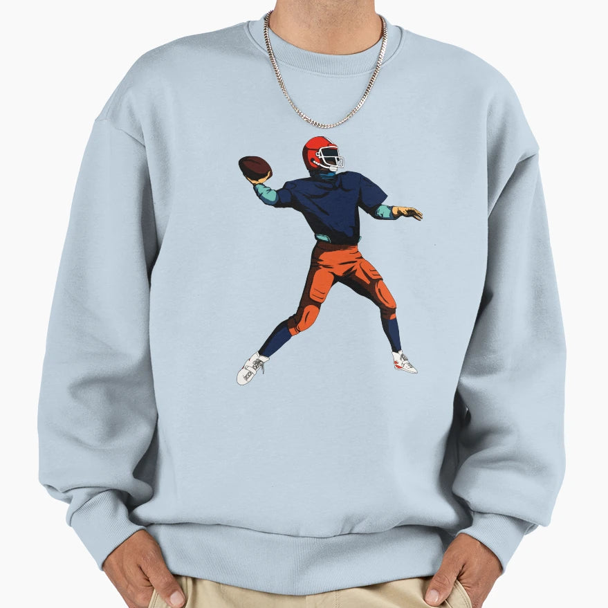 American Football Player Gridiron Sweatshirt - Aesthetic Graphic for Adults - T-Shirt, Sweatshirt, Hoodie