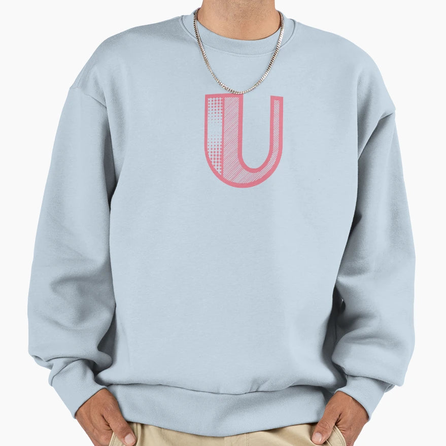 Modern Monogram Initial Letter U Sweatshirt - Trendy Graphic Men Women - T-Shirt, Sweatshirt, Hoodie
