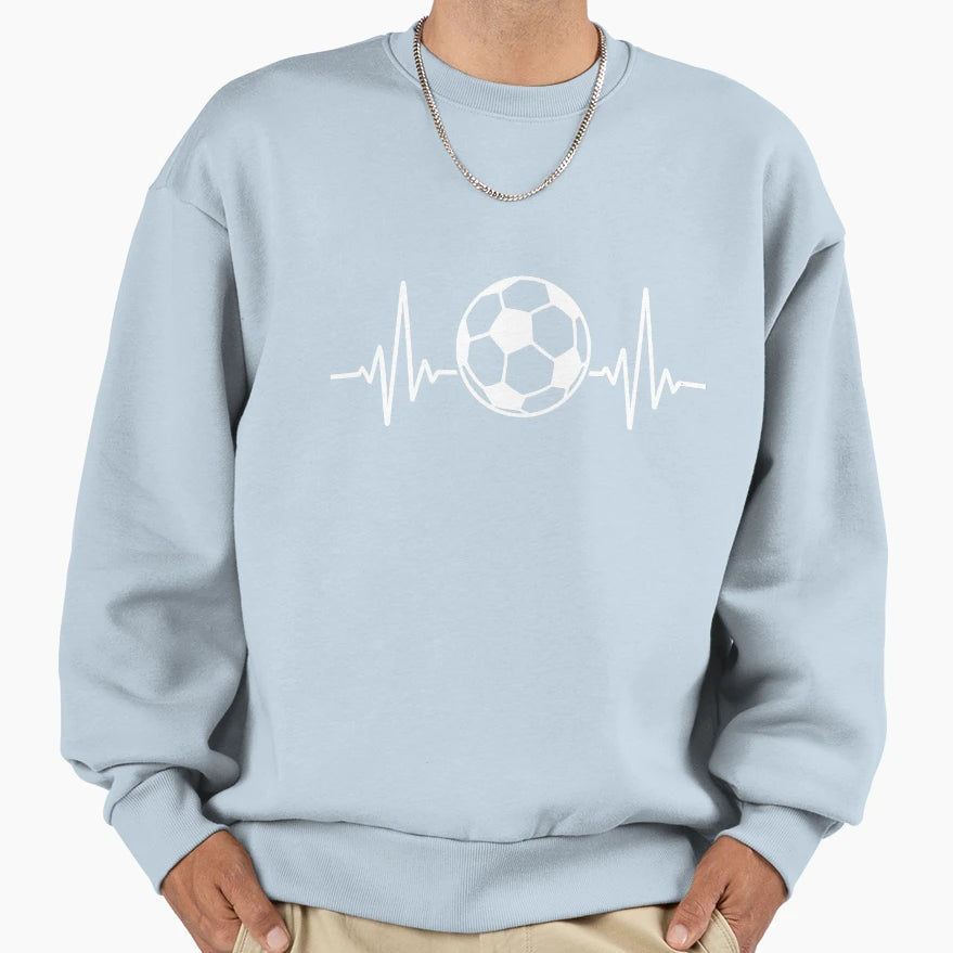 Soccer Heartbeat Sweatshirt - Minimalist Print Men Women - T-Shirt, Sweatshirt, Hoodie
