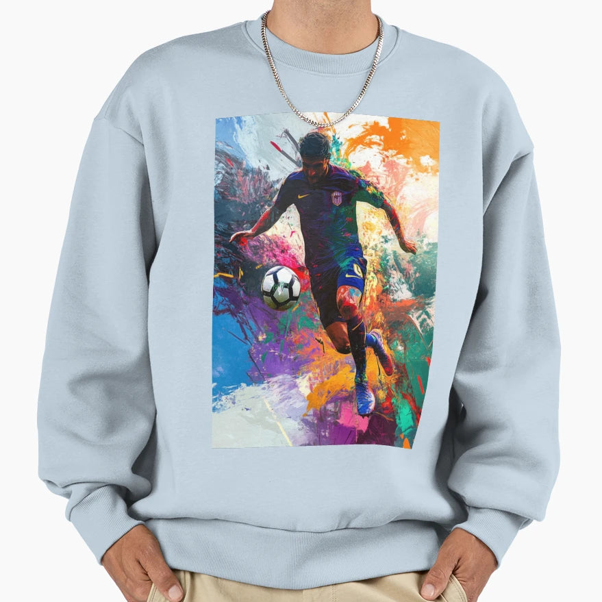 Abstract Depiction Football Player Sweatshirt - Novelty Apparel for Adults - T-Shirt, Sweatshirt, Hoodie