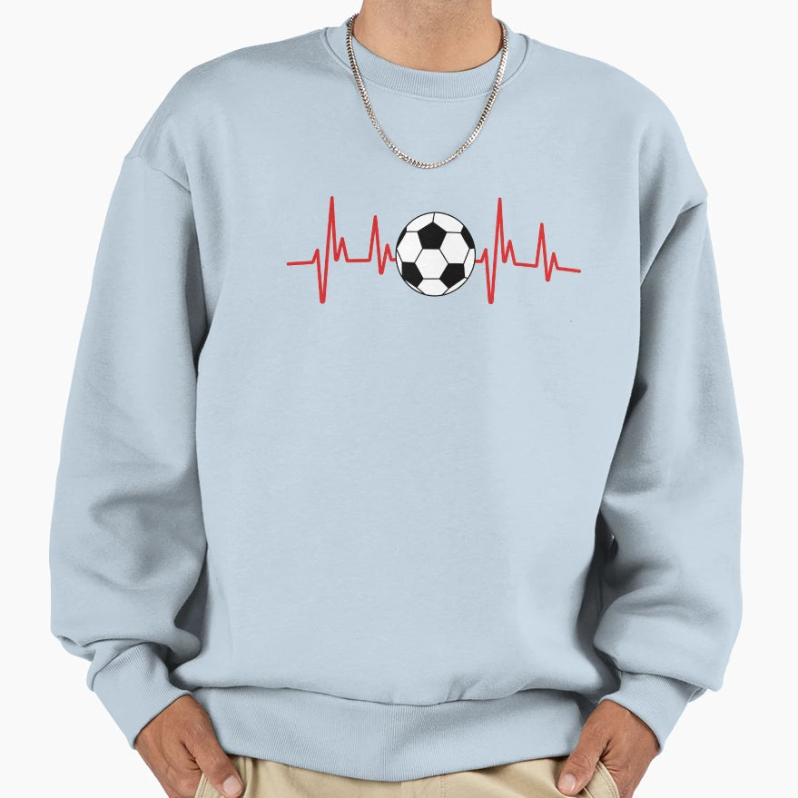 Soccer Heartbeat Football Ekg Sweatshirt - Aesthetic Graphic for Adults - T-Shirt, Sweatshirt, Hoodie