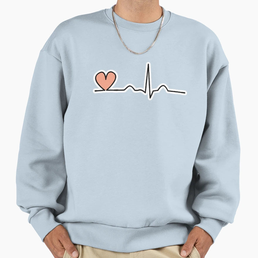 Heart Heartbeat Sweatshirt - Novelty Apparel Unisex - T-Shirt, Sweatshirt, Hoodie