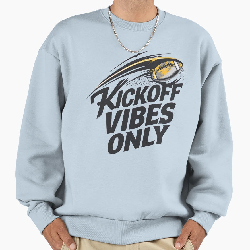 Kickoff Vibes Only Game Day Football T-Shirt - Custom Art Print for Adults - T-Shirt, Sweatshirt, Hoodie