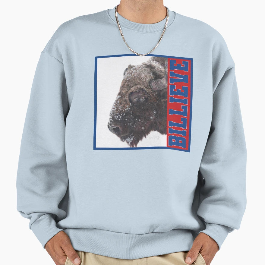 Billieve Buffalo Bills Football Sweatshirt - Fun Novelty Design for Adults - T-Shirt, Sweatshirt, Hoodie