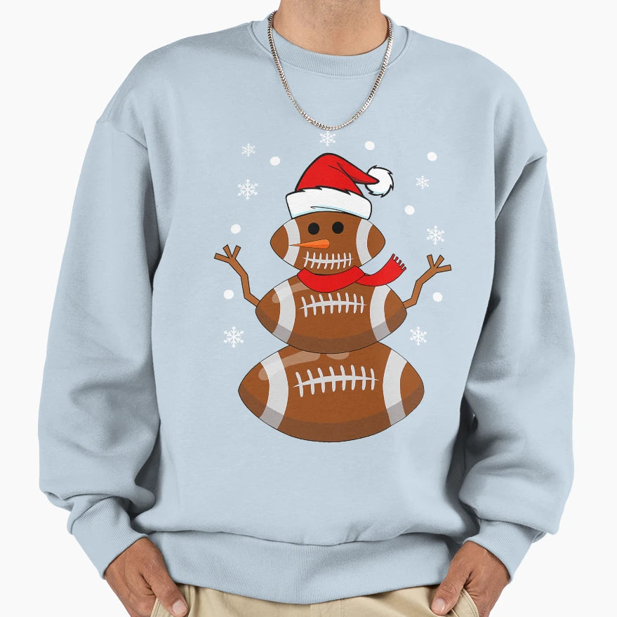 Football Snowman Football T-Shirt - Casual Everyday Wear Unisex - T-Shirt, Sweatshirt, Hoodie