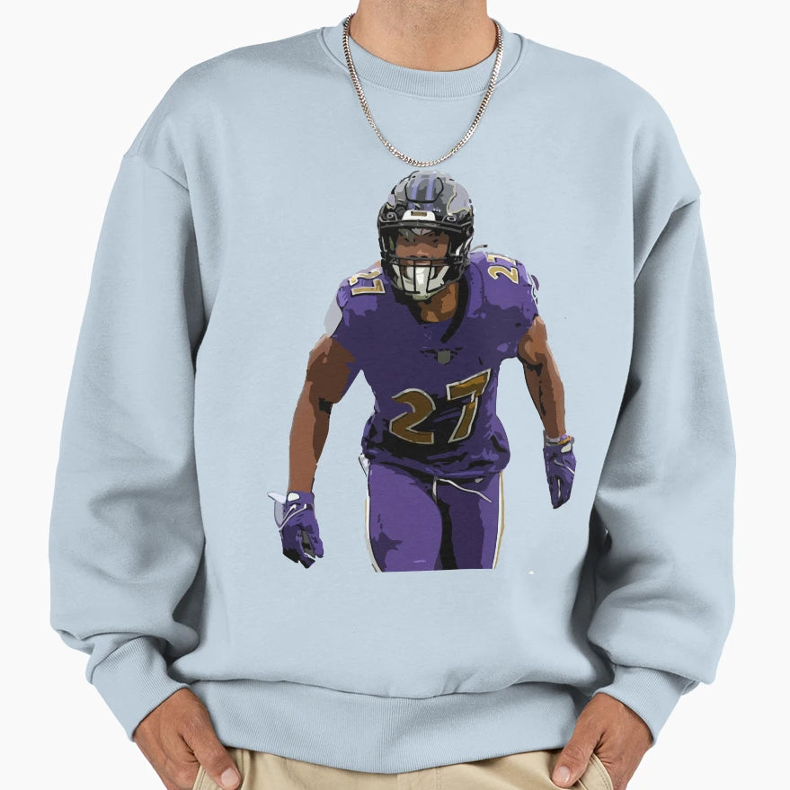 Jk Dobbins Sweatshirt - Minimalist Print for Adults - T-Shirt, Sweatshirt, Hoodie