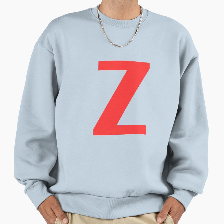 Big Red Alphabet Letter Z Sweatshirt - Novelty Apparel for Adults - T-Shirt, Sweatshirt, Hoodie