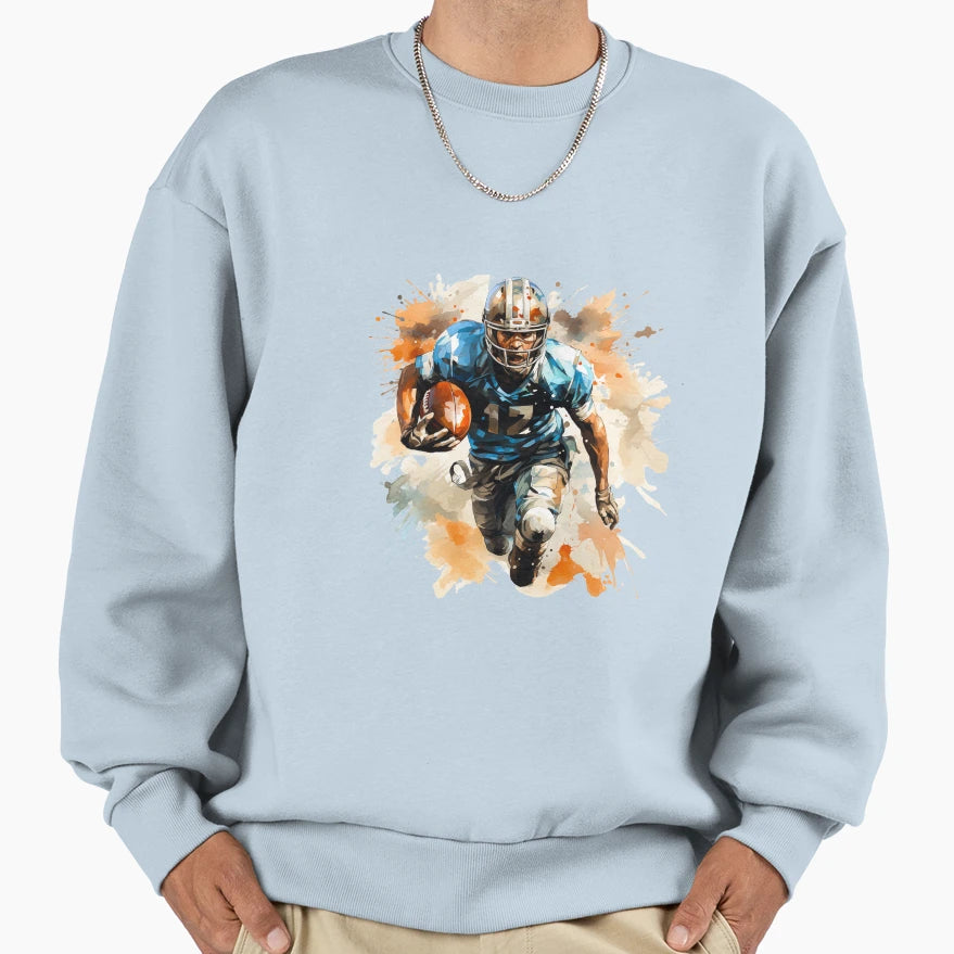 Football Player 2 Sweatshirt - Custom Art Print Men Women - T-Shirt, Sweatshirt, Hoodie