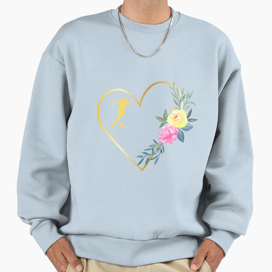 My Heart Beats Football Sweatshirt - Casual Everyday Wear Unisex - T-Shirt, Sweatshirt, Hoodie