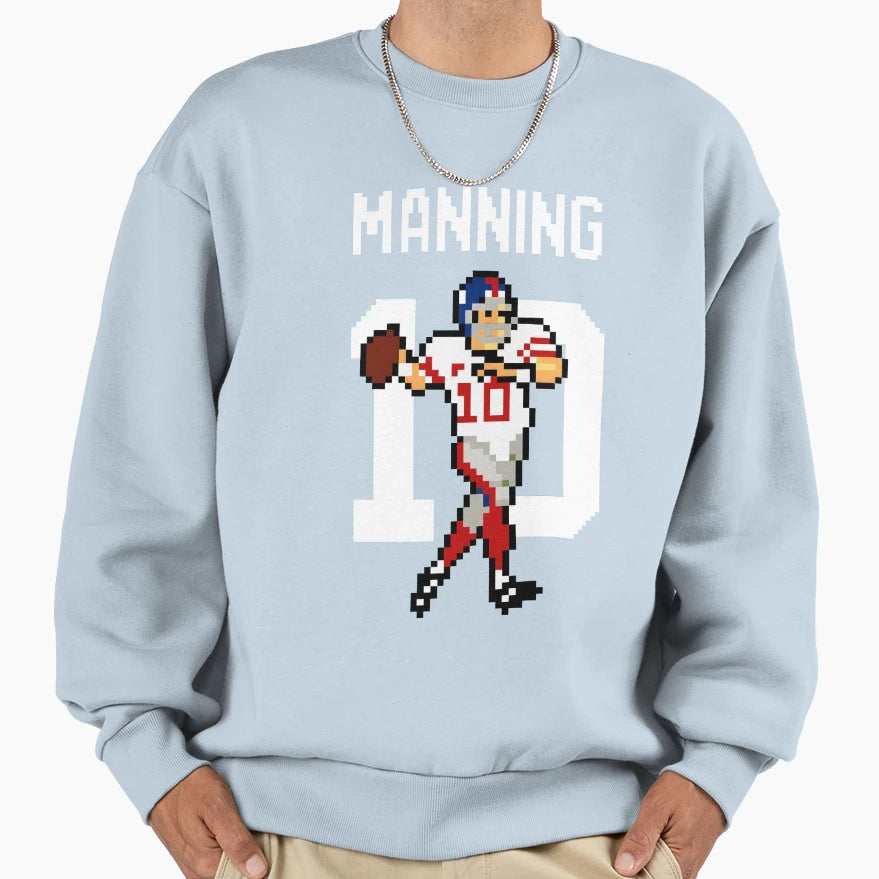 Eli Manning Pixel Art 10 Qb Sweatshirt - Custom Art Print Unisex - T-Shirt, Sweatshirt, Hoodie