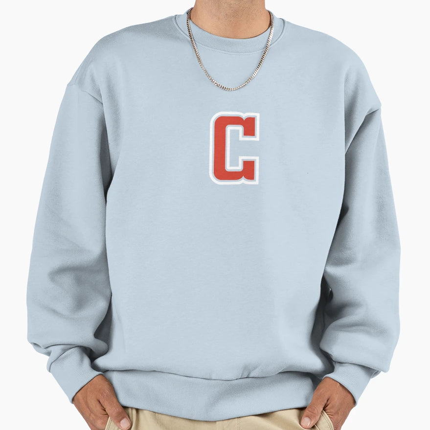 Letter C Initial C Varsity Red Sweatshirt - Minimalist Print for Adults - T-Shirt, Sweatshirt, Hoodie