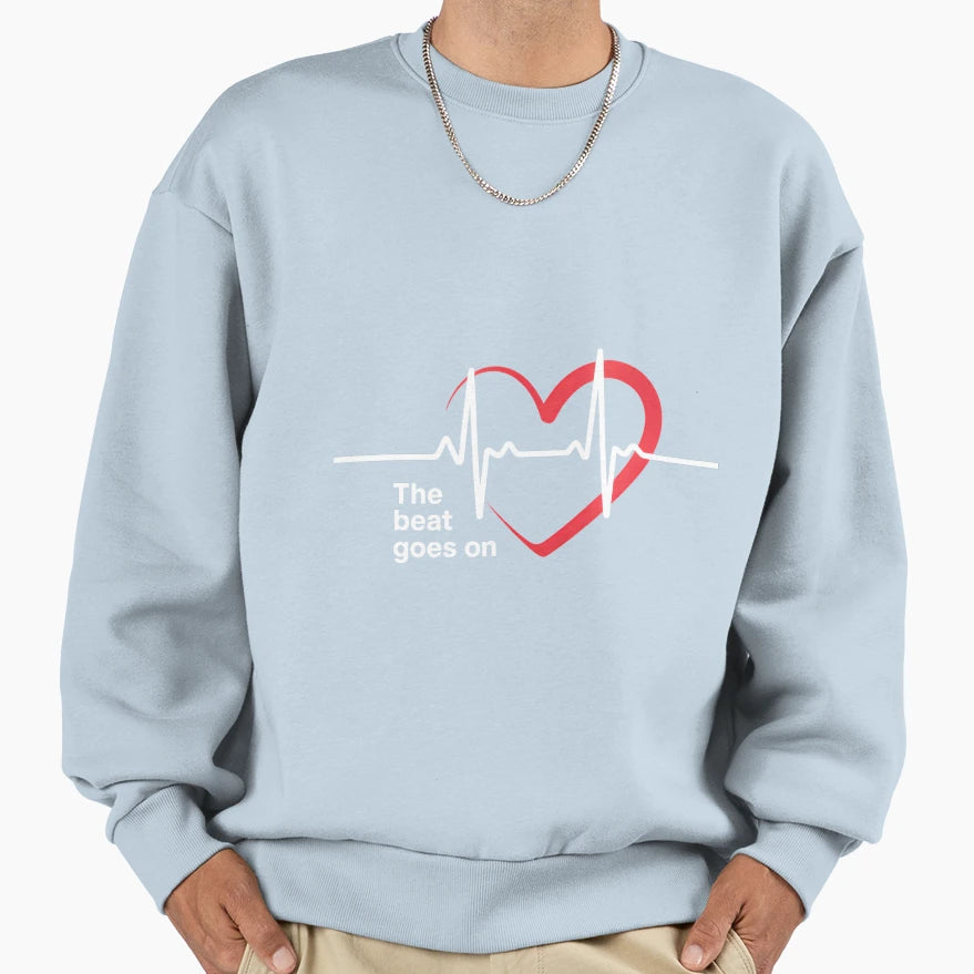 Heartbeat Heart Disease Awareness Sweatshirt - Custom Art Print Men Women - T-Shirt, Sweatshirt, Hoodie