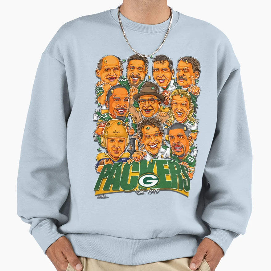 Green Bay Packers Greatest Players Sweatshirt - Streetwear Style for Adults - T-Shirt, Sweatshirt, Hoodie
