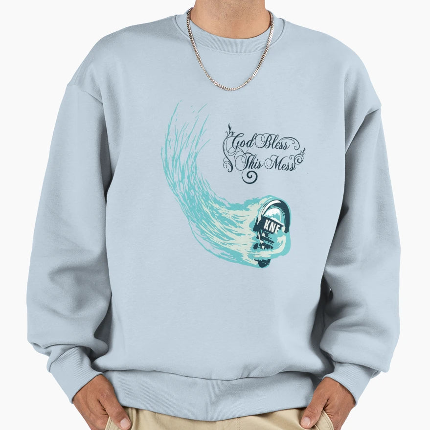 God Bless This Mess Abstract Wave Lock Sweatshirt - Streetwear Style Unisex - T-Shirt, Sweatshirt, Hoodie