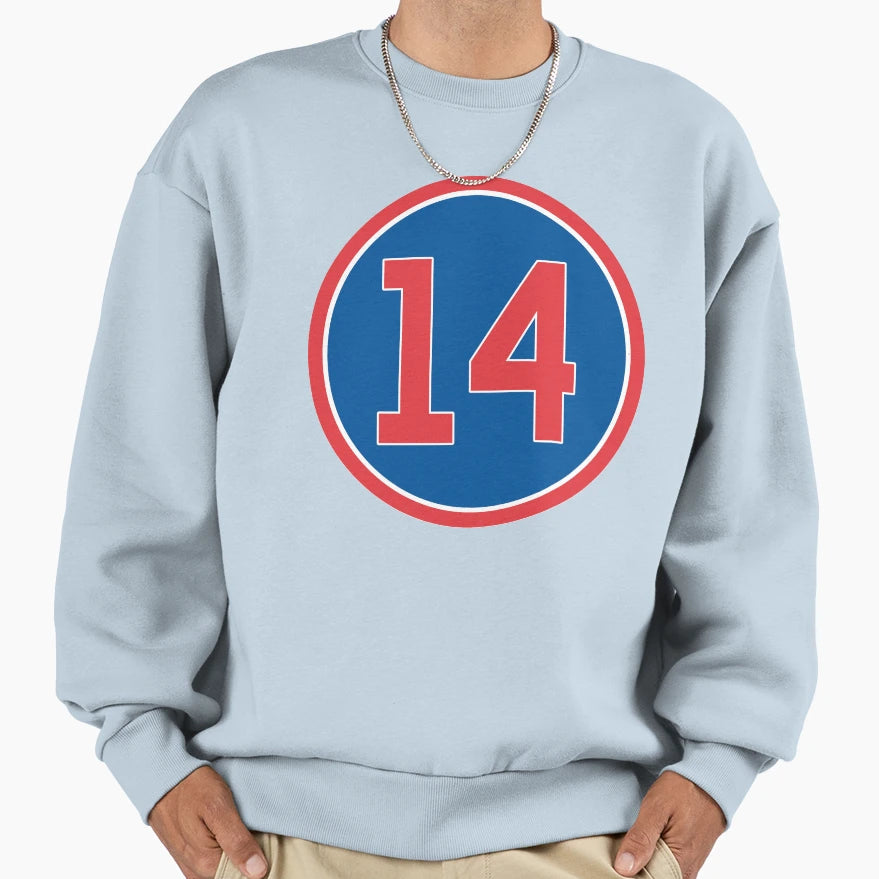 Ernie Banks 14 Jersey Number Sweatshirt - Graphic Print Men Women - T-Shirt, Sweatshirt, Hoodie